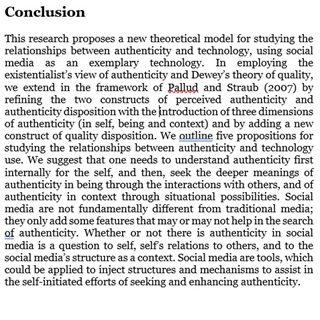 Authenticity and social media — figure